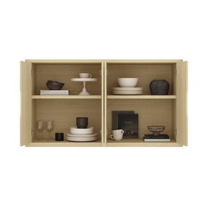 English Elm Rivington 60" Sideboard with 4 Soft-Close Doors, Adjustable Shelves, Media Management, TV Stand Oak B365P397669