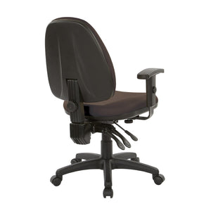 OSP Home Furnishings Dual Function Office Chair with Lumbar Support Foam Seat and Adjustable Arms for Desk Work 36427-R102
