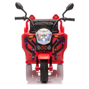 English Elm 12v Kids Electric Cargo Trike with Led Lights Wide Seat Anti-slip Wheels Toddler Ride On Red W1578P336051