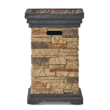 Christopher Knight Home® - Noble House - Chesney Outdoor Fire Column, Natural Stone