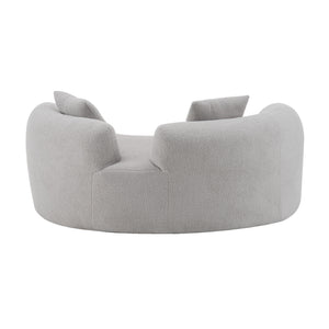 English Elm 66.93 Curved Loveseat 73" Heart-Shaped Teddy Velvet Sofa Full Foam & Spring Support, No-Assembly Cozy Compact Grey W3612P332116