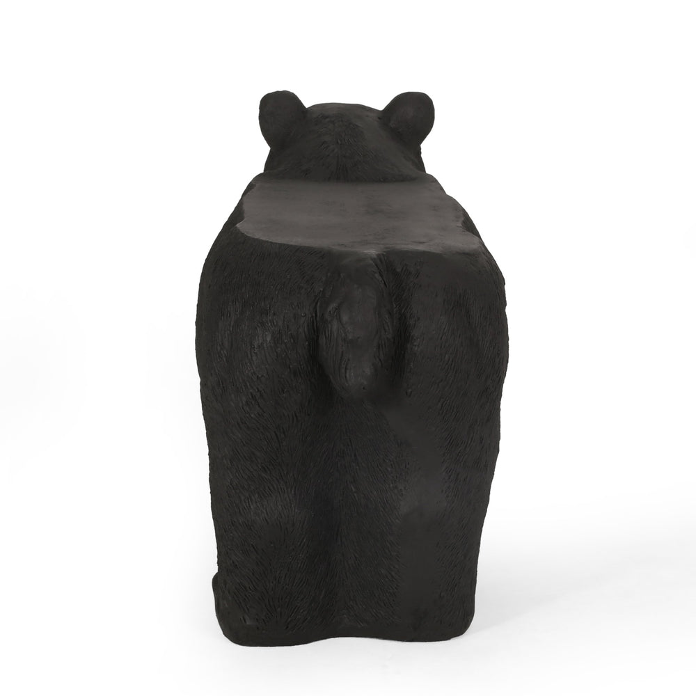 English Elm Christopher Knight Home® - MGO Bear Bench Lightweight Concrete Outdoor Bench in Matte Black with Detailed Bear Design, 31.75" W 72985.00