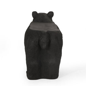 English Elm Christopher Knight Home® - MGO Bear Bench Lightweight Concrete Outdoor Bench in Matte Black with Detailed Bear Design, 31.75" W 72985.00