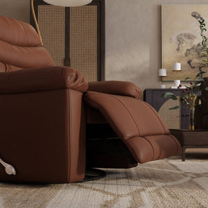 English Elm Global Home Swivel Glider Recliner In Oslo Pecan - Luxurious Comfort With 360° Motion & Leather Finish B339P333952