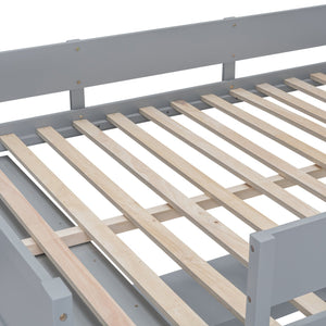 English Elm Full Size Loft Bed with Built-in Desk and Shelving for Kids or Teen Bedrooms LT000802AAE