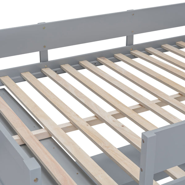 English Elm Full Size Loft Bed with Built-in Desk and Shelving for Kids or Teen Bedrooms LT000802AAE