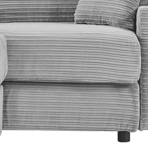 English Elm 41.7" Modern Modular Sofa With Movable Ottoman, Usb Ports & Cup Holders - Comfortable & Stylish Grey Couch N719S001841E