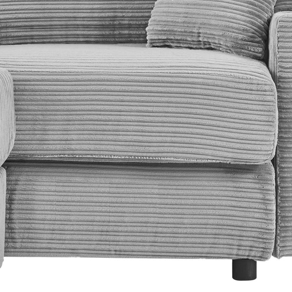 English Elm 95.3" Modern 3-Seater Sectional Sofa With Storage, Usb Ports & Movable Ottomans For Cozy Living Room N719S001613E