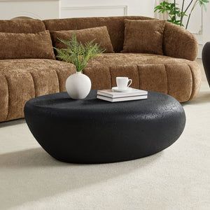 English Elm 43.31''fiberglass Organic Rock Shape Coffee Table Sculptural Matte Finish Living Room Accent W2582P427014