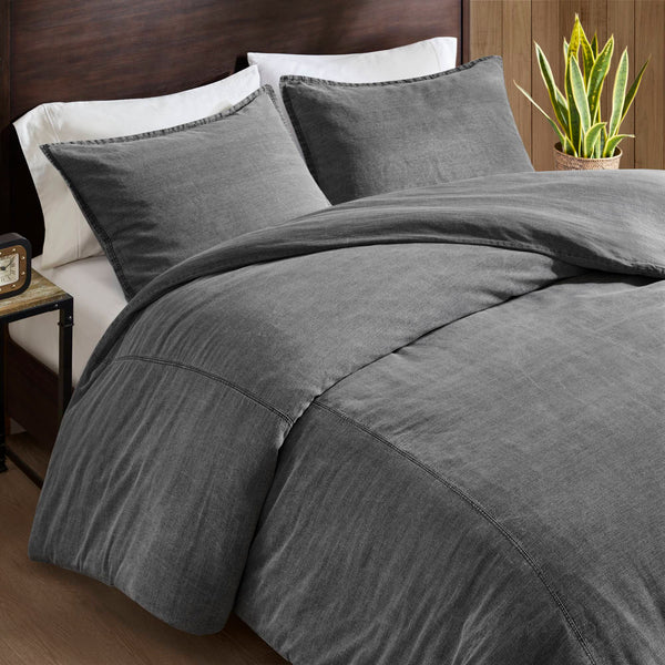 English Elm 3PCS King Comforter Set – Plush Washed Microfiber Comforter & Shams, Hypoallergenic 100% Poly Fill Luxury Grey 12 L x 10 W x 8.5 H B035P341123