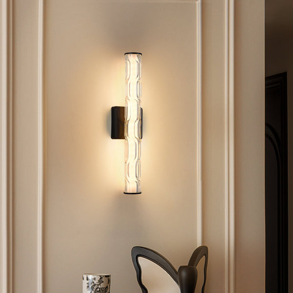English Elm 19.7'' Matte Black Wall Sconces Set of 2 with K9 Crystal, Dimmable LED 12W 3-Temp Vanity Lighting W2312P394336
