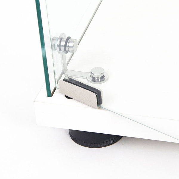 English Elm Tempered Glass Display Cabinet – Versatile Wine & Storage Case With Color-Changing Light & Casters W3155P291596-GIGA