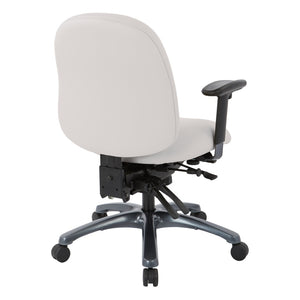 OSP Home Furnishings Multi-function Ergonomic Mid Back Office Chair with Lumbar Support and Titanium Base Snow 8512-R101