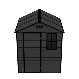 English Elm Campcraft Resin Storage Shed 6x6 Ft Polypropylene Waterproof Outdoor Wood Grain W1598S00029