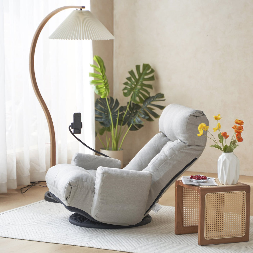 English Elm Adjustable ergonomic gaming lounge chair with 360° swivel, spring seat comfort and phone holder Gray W244P172639