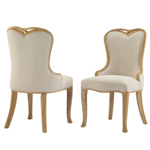 English Elm Christopher Knight Home® - Heart-Back Wingback Dining Chairs Set Of 2 – Elegant Upholstered Seating With Natural Wood Legs N768P283429N
