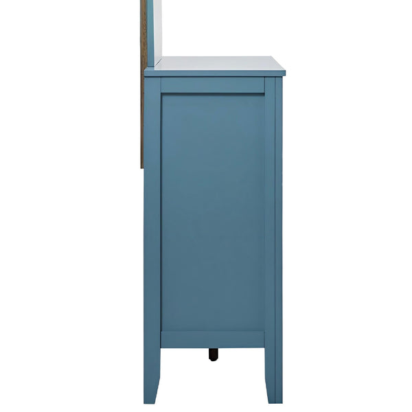 English Elm Daniel Assembled 5-Drawer Chest with English Dovetail Drawers, Metal Hardware & Solid Wood Frame Teal 62 L x 40 W x 19 H B078P400753