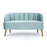 Christopher Knight Home® - Noble House - Amaia Mid-Century Modern Velvet Sofa With Seashell Backrest