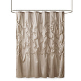 Madison Park Laurel Transitional Tufted Semi-Sheer Shower Curtain MP70-438 Taupe