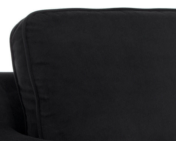 Sunpan Kalmin Lounge Chair - Stylish Deep Seating with Cushioned Back and Rustic Bronze Frame for Comfort Abbington Black