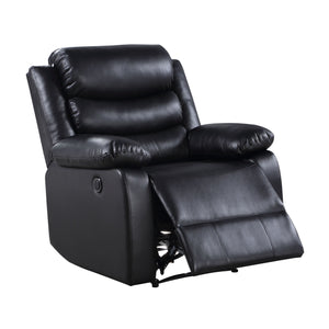 English Elm Eilbra Black Faux Leather Power Recliner with Pocket Coil Seat, Pillow Top Arms, 220lb Capacity B2726P281454