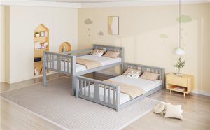 English Elm Twin Over Kids Bunk Bed with Slide Ladder Pine Frame White Finish LT000108AAE-1