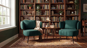 English Elm Decorative Chenille Barrel Tub Chair with Pocket Coil Cushion for Cozy Reading Nooks Green W5188P462020