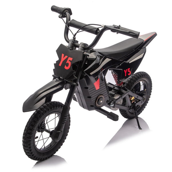 English Elm 24v 250w Kids Off-road Electric Motorcycle with Led Lights Bluetooth and Rear Suspension W1578P203984