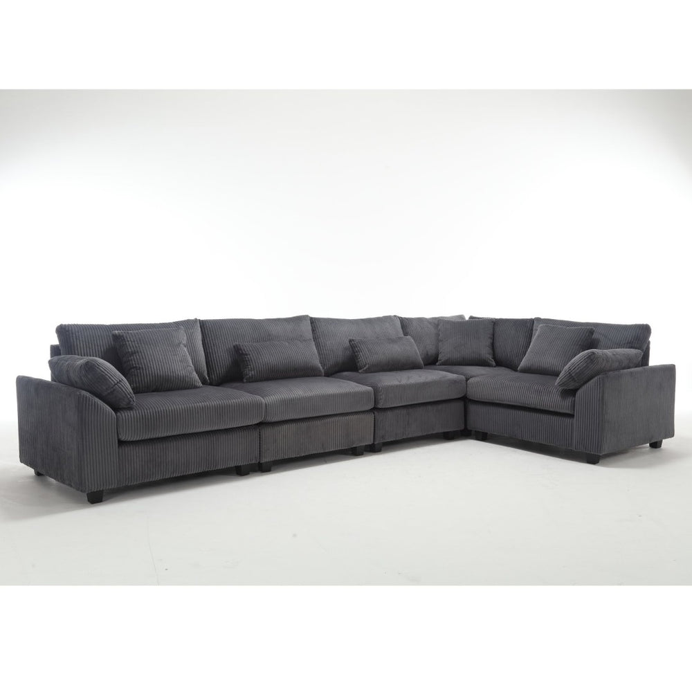 English Elm Oversized Modular Sectional Sofa Set - Corduroy Deep Seat Comfort For 5 W2325S00018-GIGA
