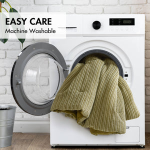 English Elm 3PCS Waffle Washed Comforter Set Full/Queen with Breathable 100% Cotton Face and Plush 270G Fill Green 23 L x 21 W x 12 H B035P341104