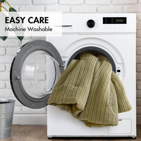 English Elm 3PCS Waffle Washed Comforter Set Full/Queen with Breathable 100% Cotton Face and Plush 270G Fill Green 23 L x 21 W x 12 H B035P341104