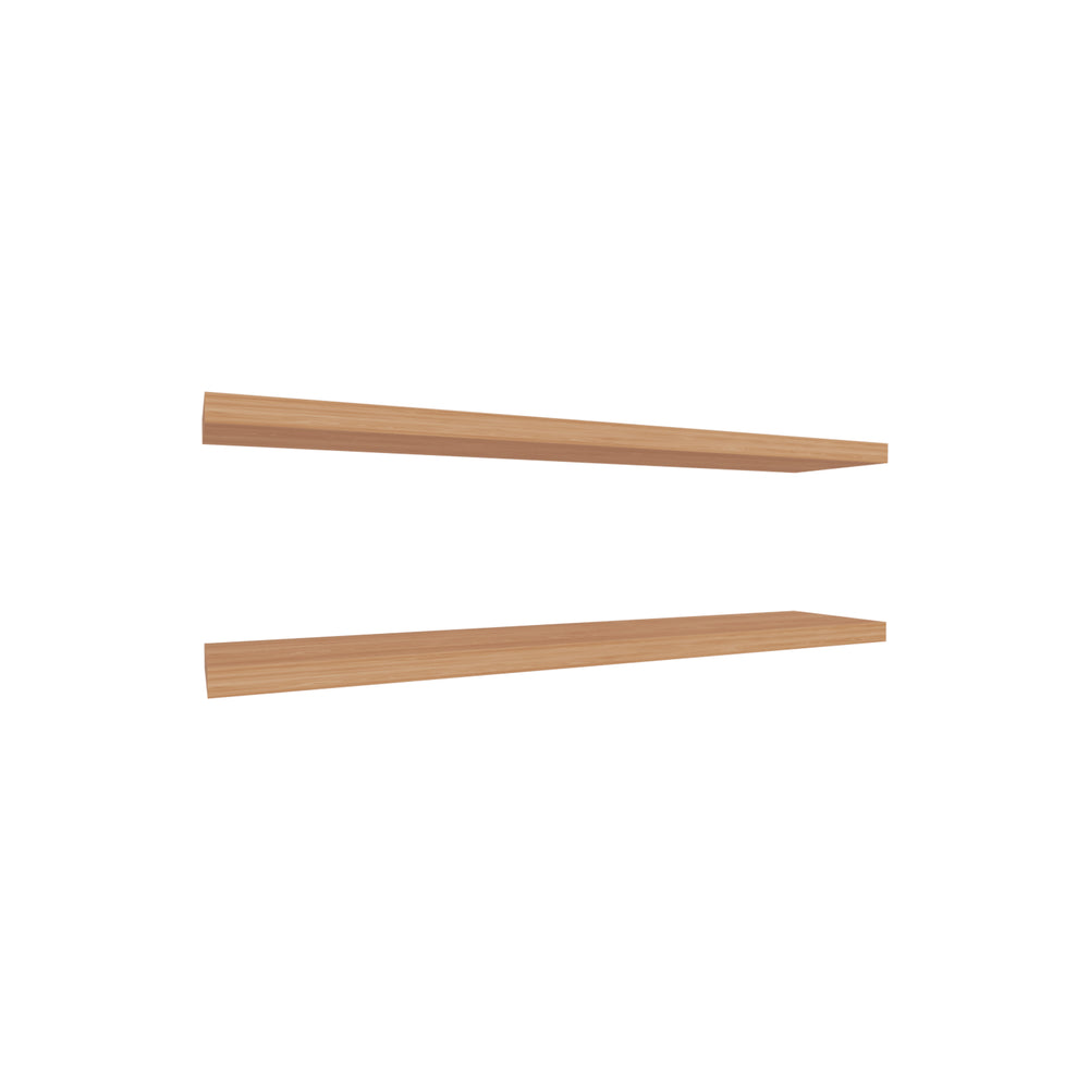 English Elm Floating Shelves - Minimalist 2-Shelf Design In Versatile Beige Pine Look For Stylish Home Storage B097P250909
