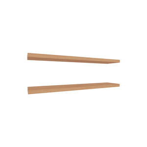English Elm Floating Shelves - Minimalist 2-Shelf Design In Versatile Beige Pine Look For Stylish Home Storage B097P250909