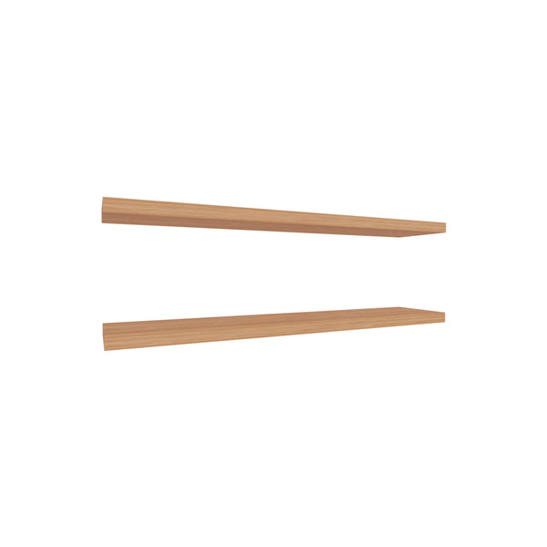 English Elm Floating Shelves - Minimalist 2-Shelf Design In Versatile Beige Pine Look For Stylish Home Storage B097P250909