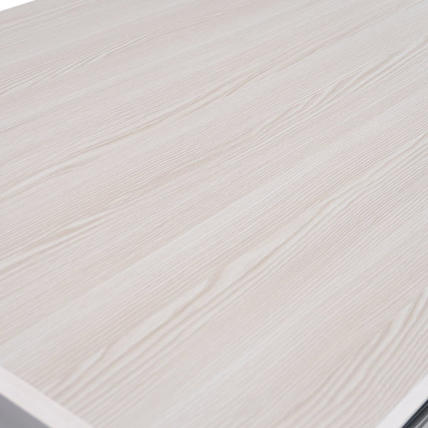 English Elm K&K Kitchen Island with Tilt-Out Trash Can, Drop Leaf Counter, Adjustable Shelf, Rolling Cart Grey WF326381AAG