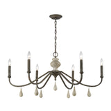 French Connection 38'' Wide 6-Light Chandelier - Malted Rust D3871 Elk Home