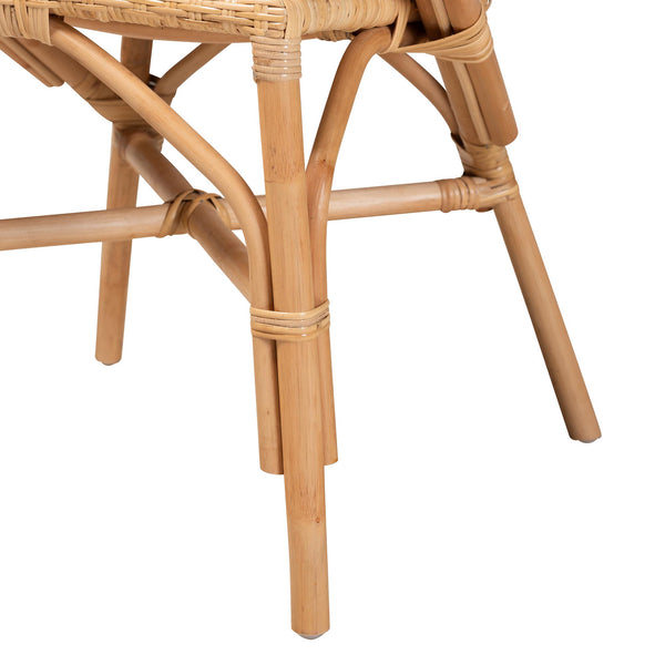 English Elm Mid-century Artisan Woven Rope Back Mahogany Dining Chair with Removable Cushion B2750P470033