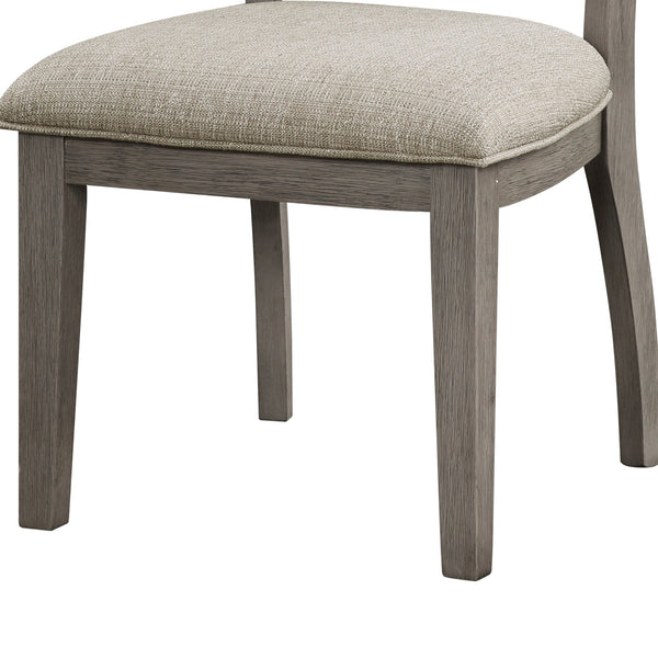English Elm Trea Ladder Back Dining Chairs Set of 2 Gray Wood Frame with Cushioned Seat B056P412616