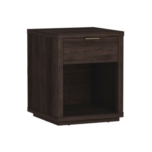 English Elm Evelyn 20" Modern Nightstand In Brown - Stylish Storage Solution With Drawer & Open Shelf Space B365P398526