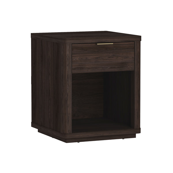 English Elm Evelyn 20" Modern Nightstand In Brown - Stylish Storage Solution With Drawer & Open Shelf Space B365P398526