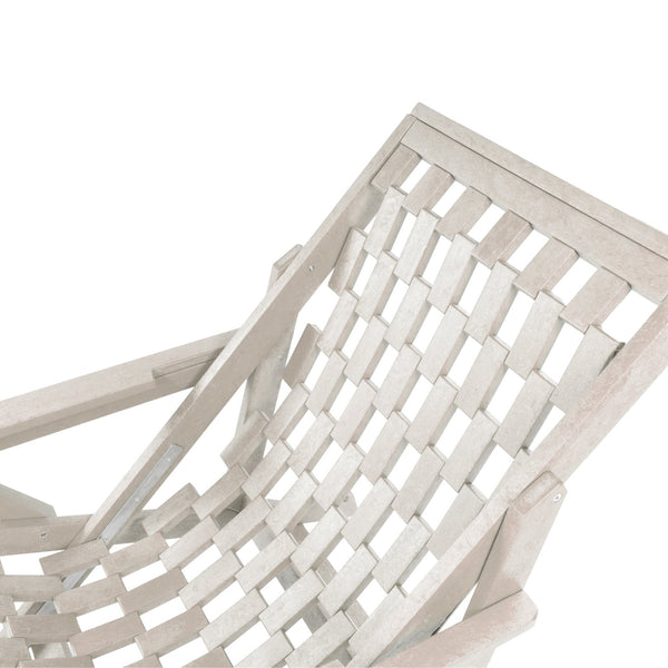 English Elm Pinecrest Outdoor Folding Lounge Chair Recycled Hdpe Reclining Patio Seat with Cushion Ivory B2745P409696