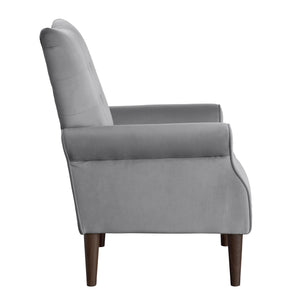 English Elm Classic Dark Gray Velvet Accent Chair Tufted Back Contoured Arms Seat Cushion 30x31.5x38.5" Elegant Seating B011P283272