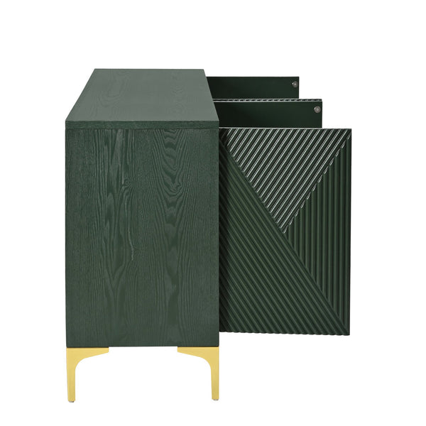 English Elm Modern 60" Olive Green Sideboard with 4 Soft-Close Doors, Adjustable Shelves, 220lb Top Load Capacity W2696P279974