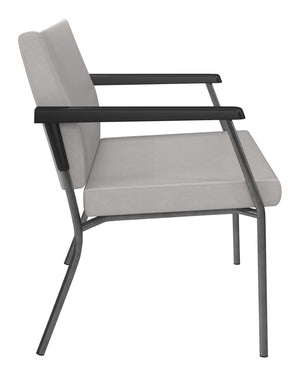OSP Home Furnishings Bariatric Big Tall Guest Chair with Titanium Frame for Medical Waiting Rooms 500 Lb BC9603-K003