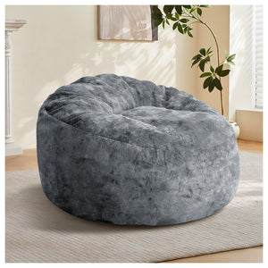 English Elm Ultra-comfort Oversized Bean Bag Floor Chair with Foam Bead Fill for Gaming Reading Lounge Grey W3737P459108
