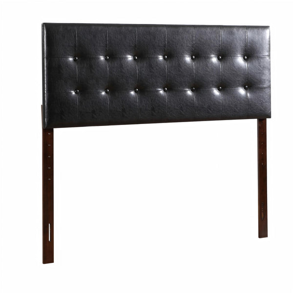 English Elm Super Nova Faux Leather Button Tufted Queen Headboard Elegant Tall Panel Bedroom B078112033
