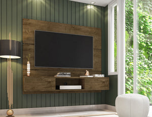 English Elm Vernon 63" TV Panel with Concealed Shelves, Cable Management, Mount Brackets & Flip Doors Rustic Brown B365P398371