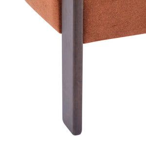 English Elm Christopher Knight Home® - Modern Velvet Upholstered Accent Arm chair with Barrel Back Design, Luxurious Velvet Comfort & Curved Legs Burnt Orange 29.5 L x 25.5 W x 14.5 H N776P205886R