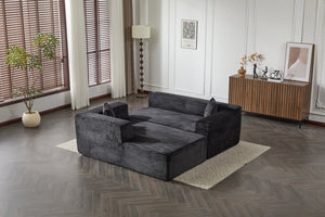 English Elm Compression Modular Sectional Couch With Soft Chaise, Versatile L-Shape Sofa For Cozy Living Spaces W3723S00001