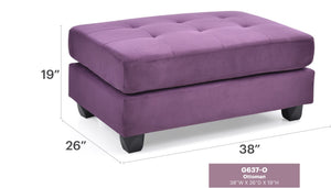 English Elm Vibrant Purple Microfiber Ottoman 19"H x 38"W x 26"D – Contemporary Compact Accent Seat, Lightweight, Assembly Required B078108357